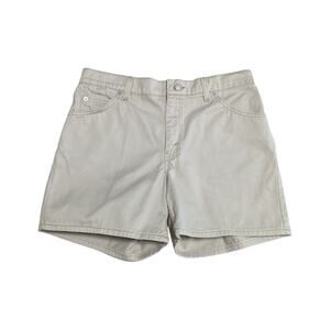 Vintage Levi's 910 Khaki Shorts 90s Beige High Rise Womens 12 Summer Neutral Tan